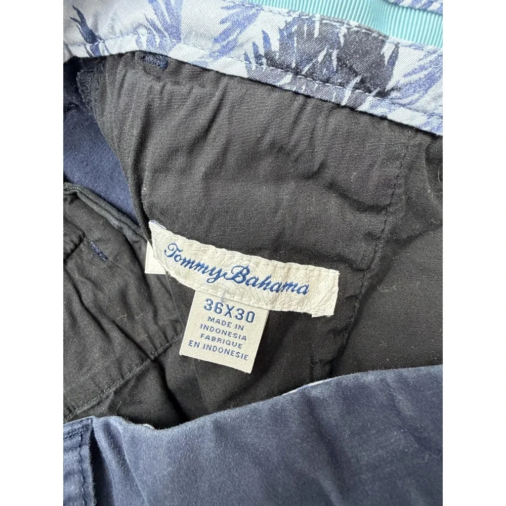 Tommy Bahama Mens 36x30 Blue Stretch Chino Pants Straight‎ Casual